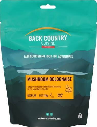 Back Country Cuisine Vegan Mushroom Bolognaise Regular - Tramping Food and Accessories sold by Venture Outdoors NZ