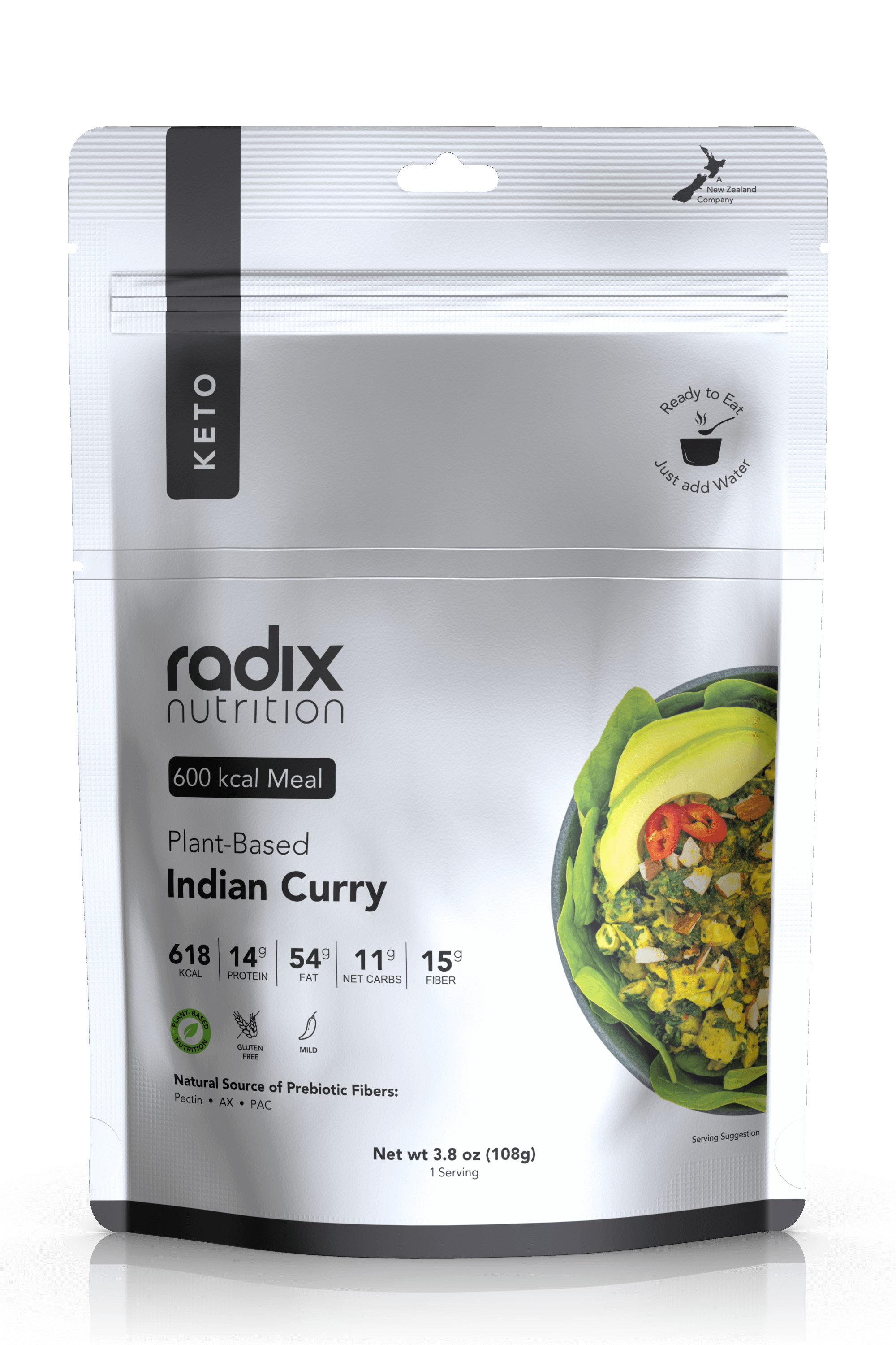 Radix Nutrition Keto 600 Plant Based Indian Style Curry V7 - Tramping Food and Accessories sold by Venture Outdoors NZ
