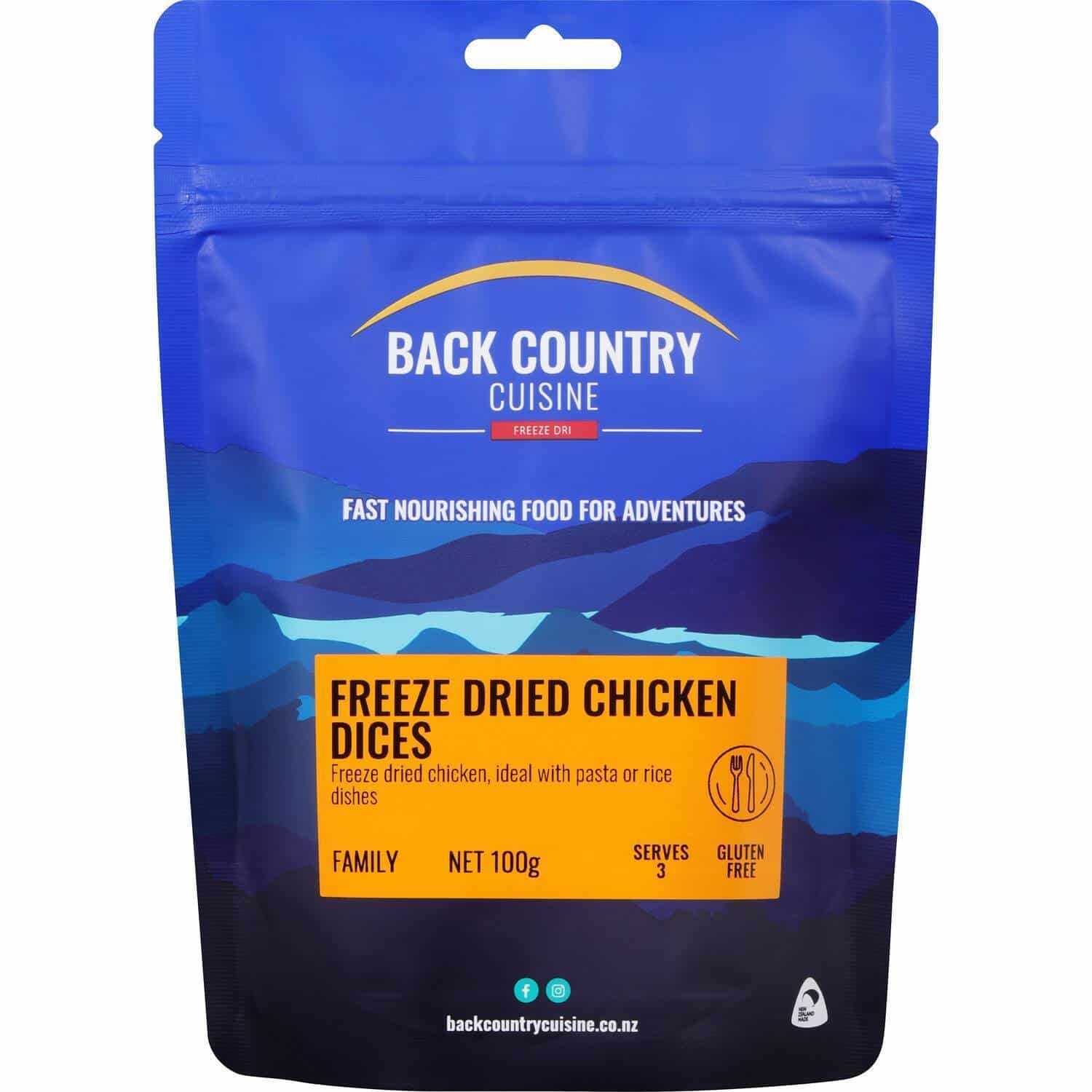 Back Country Cuisine Freeze-Dried Chicken Dices - Tramping Food and Accessories sold by Venture Outdoors NZ