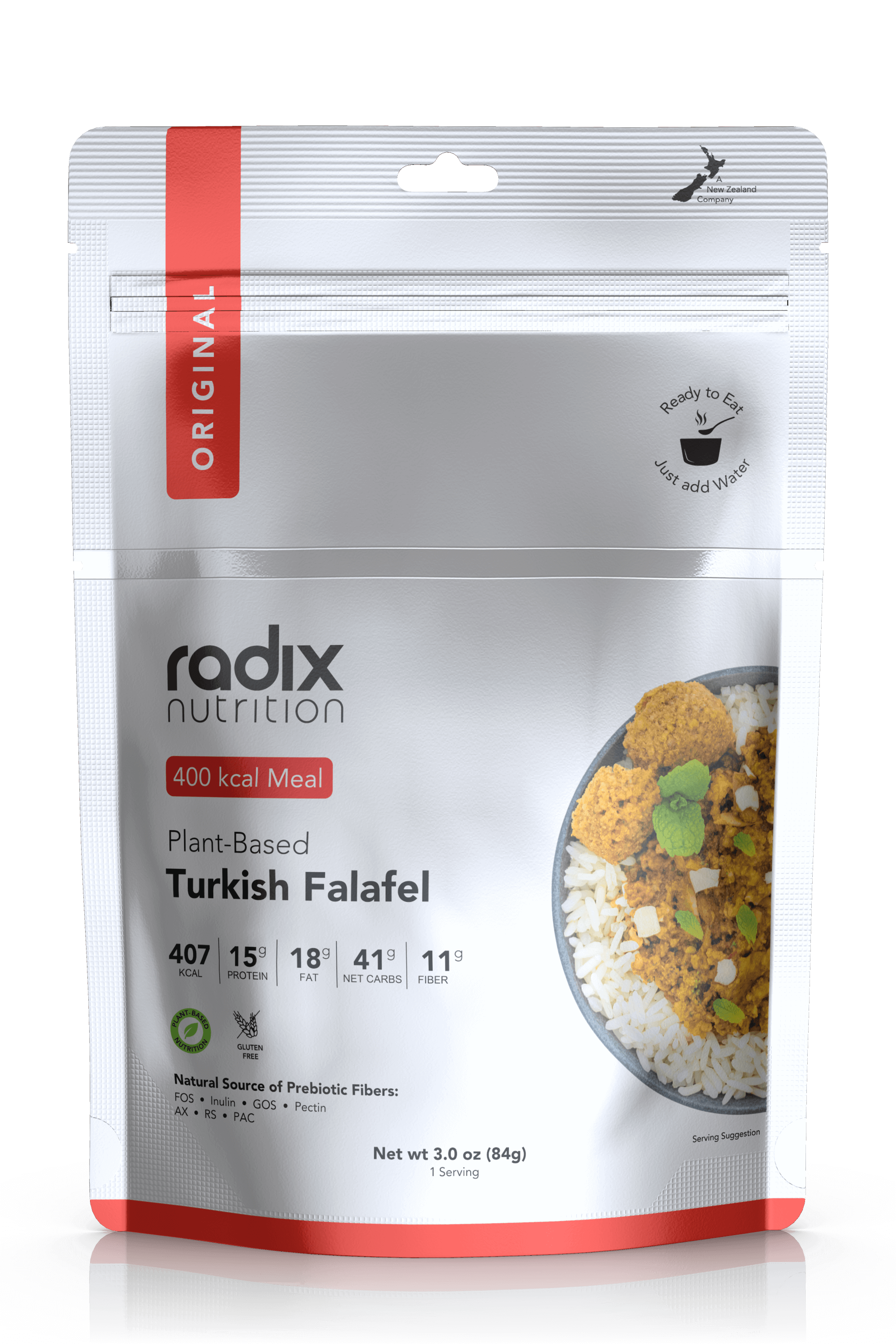Radix Nutrition Original 400 Plant-Based Turkish Falafel V7 - Tramping Food and Accessories sold by Venture Outdoors NZ