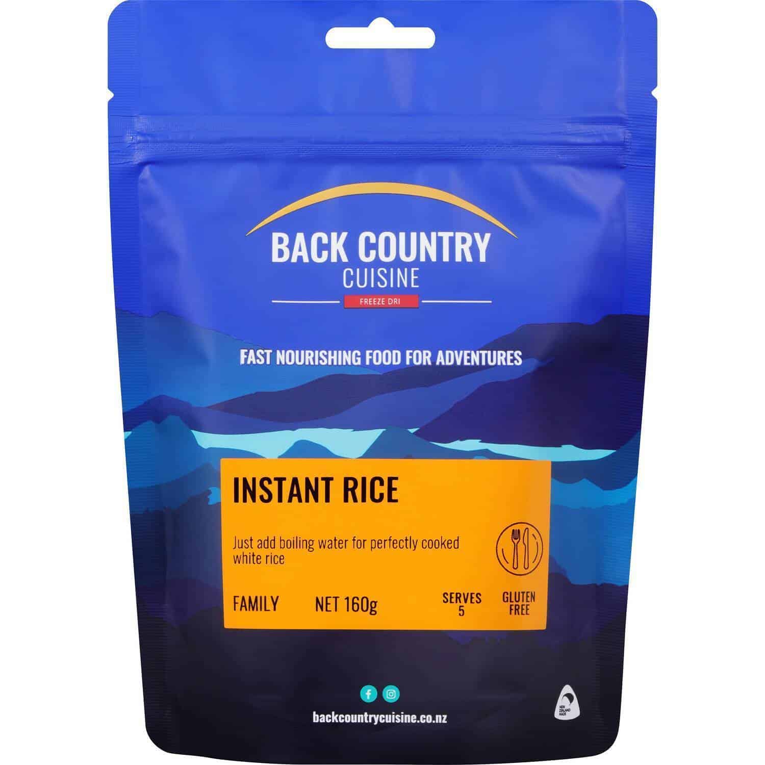 Back Country Cuisine Instant Rice - Tramping Food and Accessories sold by Venture Outdoors NZ