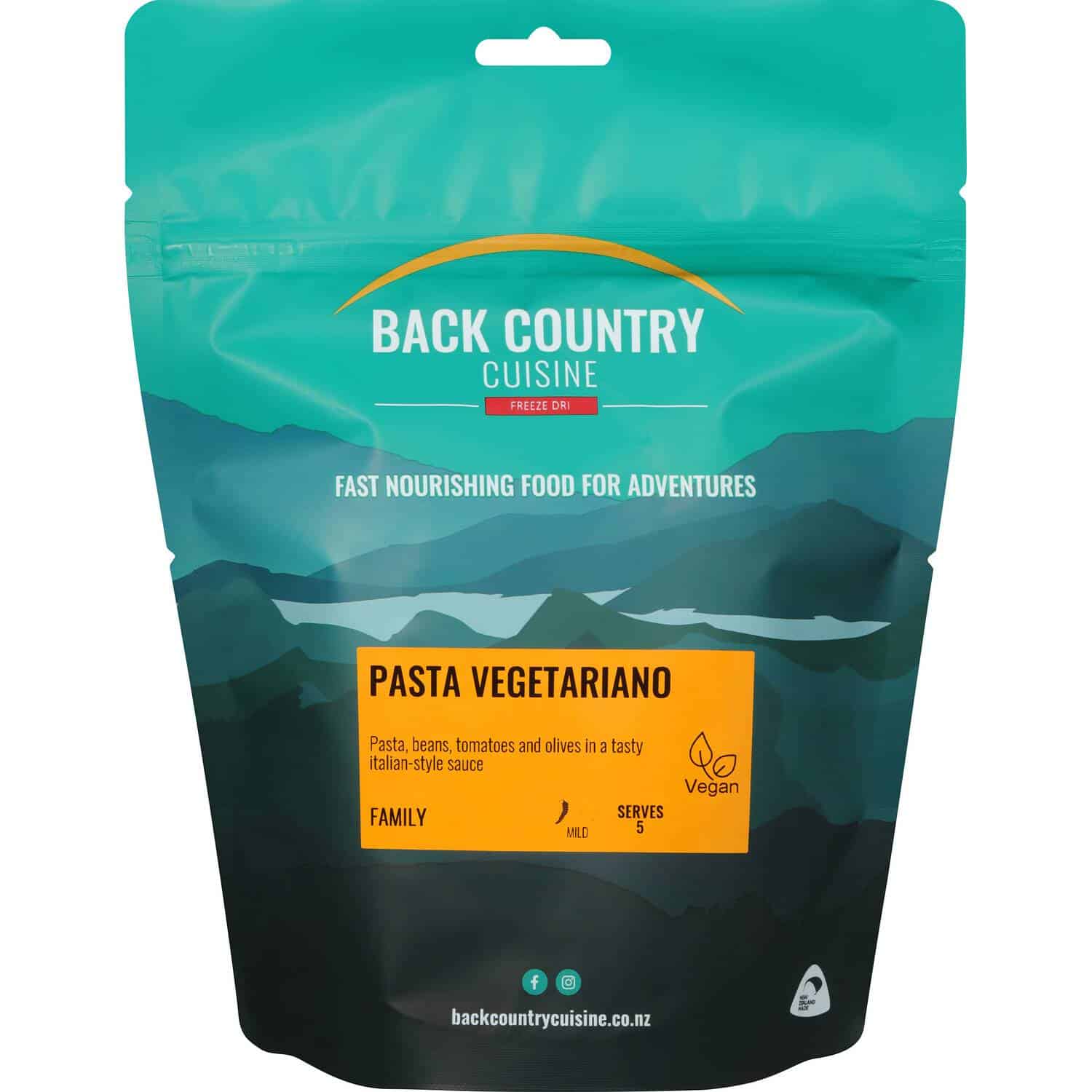 Back Country Cuisine Pasta Vegetariano Family - Tramping Food and Accessories sold by Venture Outdoors NZ