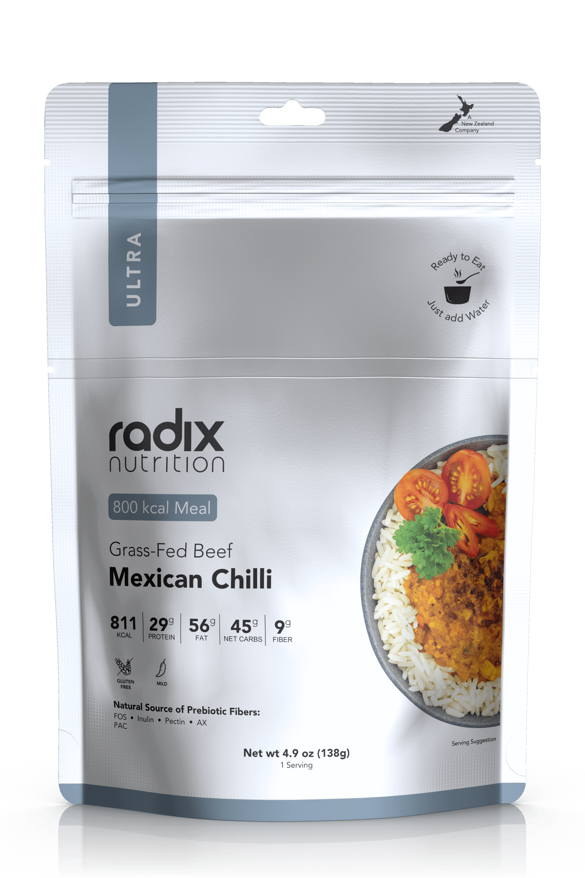 Radix Nutrition Ultra 800 Mexican Chilli with Grass-Fed Beef V7 - Tramping Food and Accessories sold by Venture Outdoors NZ