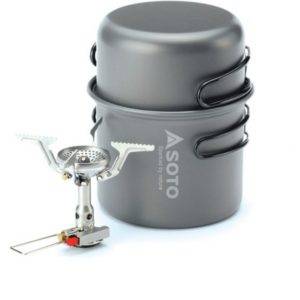 Soto Amicus with Ignitor & Cookset Combo - Tramping Food and Accessories sold by Venture Outdoors NZ