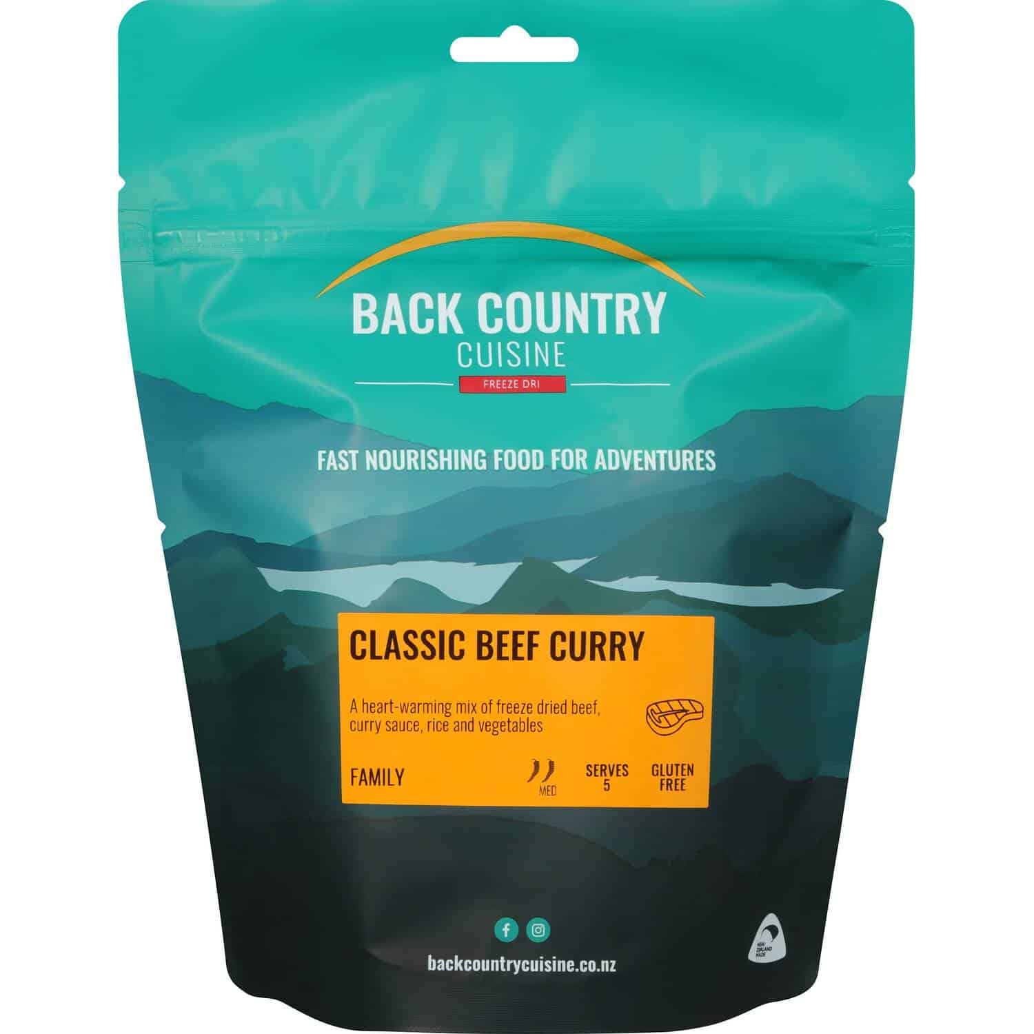 Back Country Cuisine Classic Beef Curry Family - Tramping Food and Accessories sold by Venture Outdoors NZ