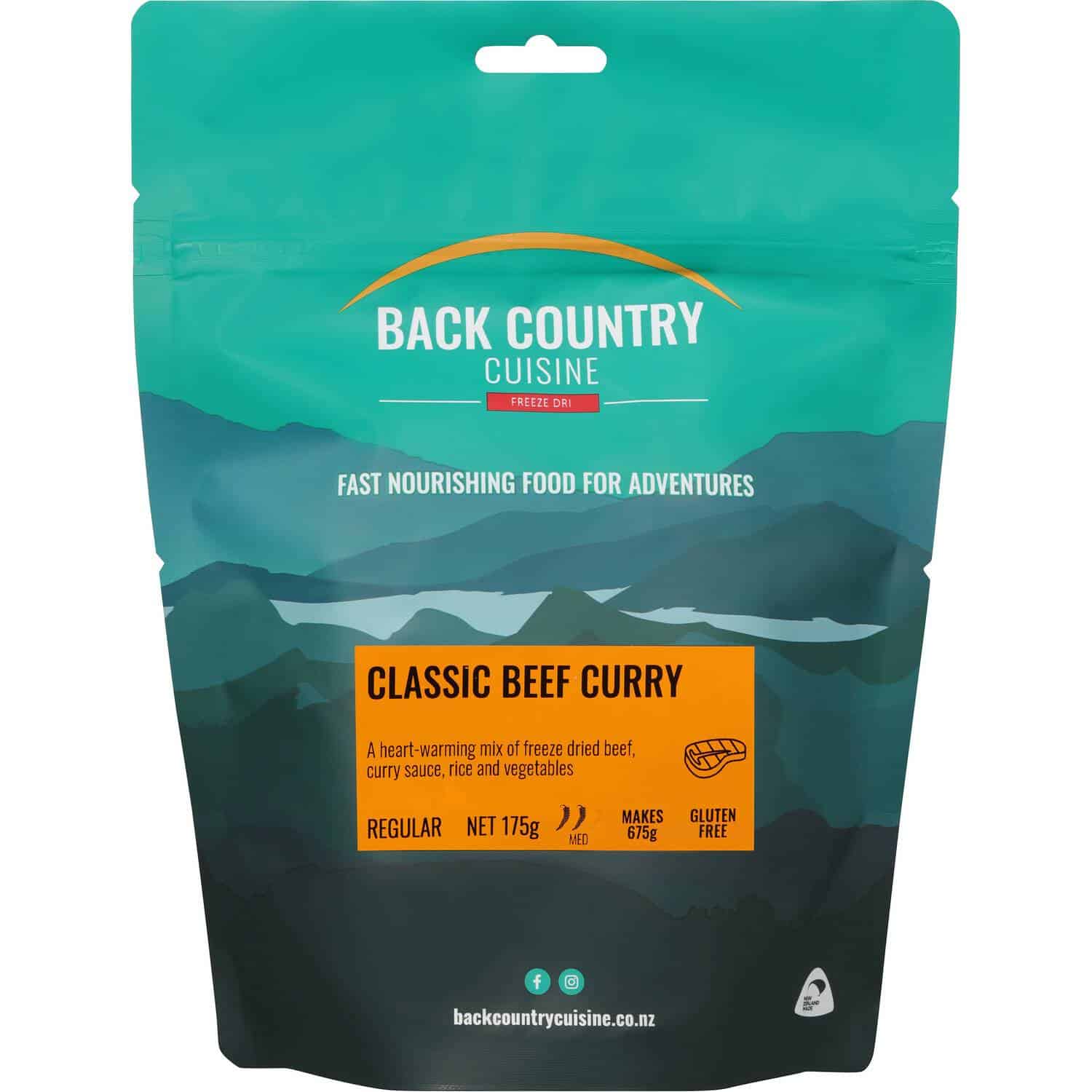 Back Country Cuisine Classic Beef Curry Regular - Tramping Food and Accessories sold by Venture Outdoors NZ