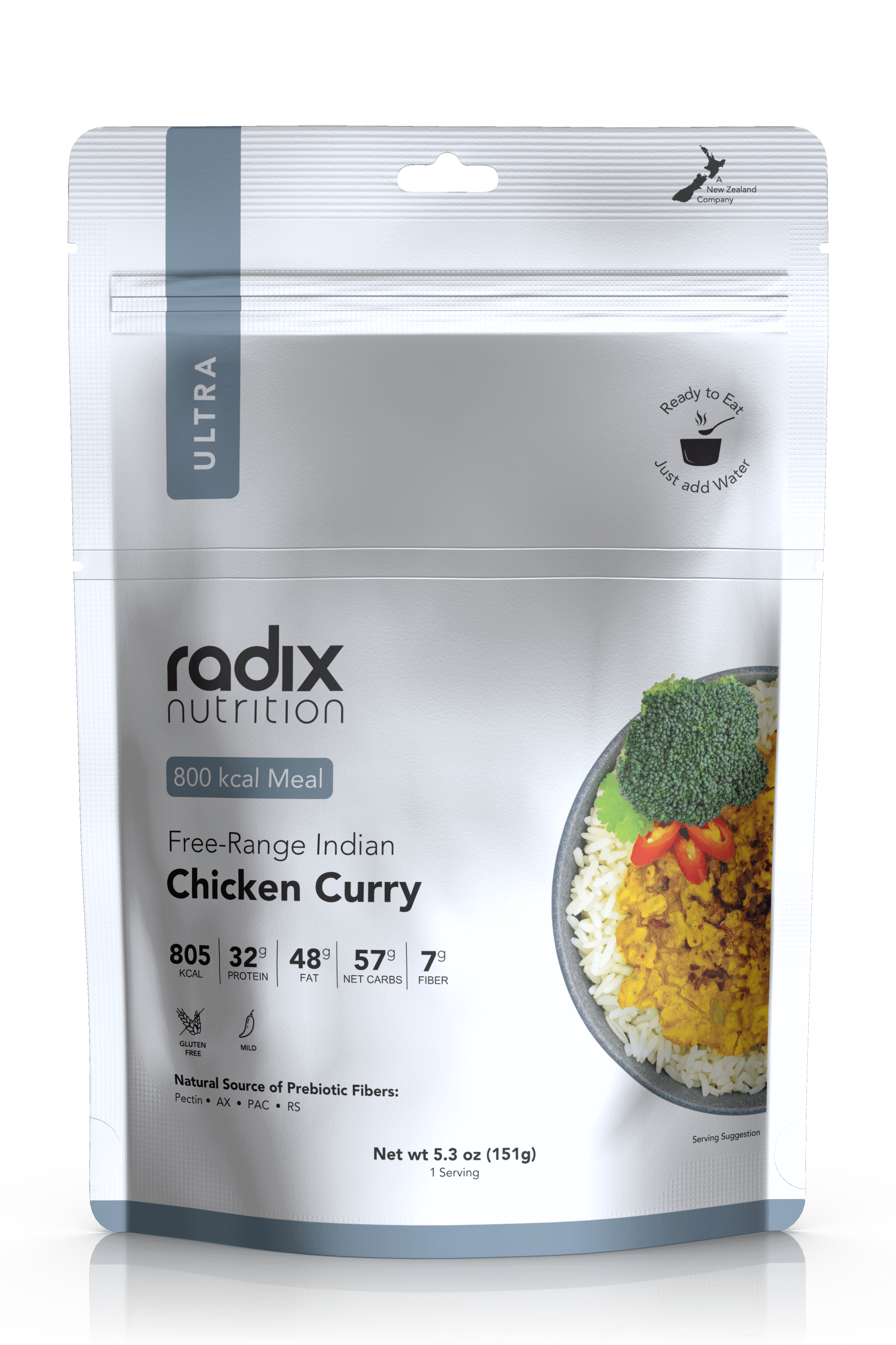 Radix Nutrition Ultra 800 Indian Style Free-Range Chicken Curry V7 - Tramping Food and Accessories sold by Venture Outdoors NZ