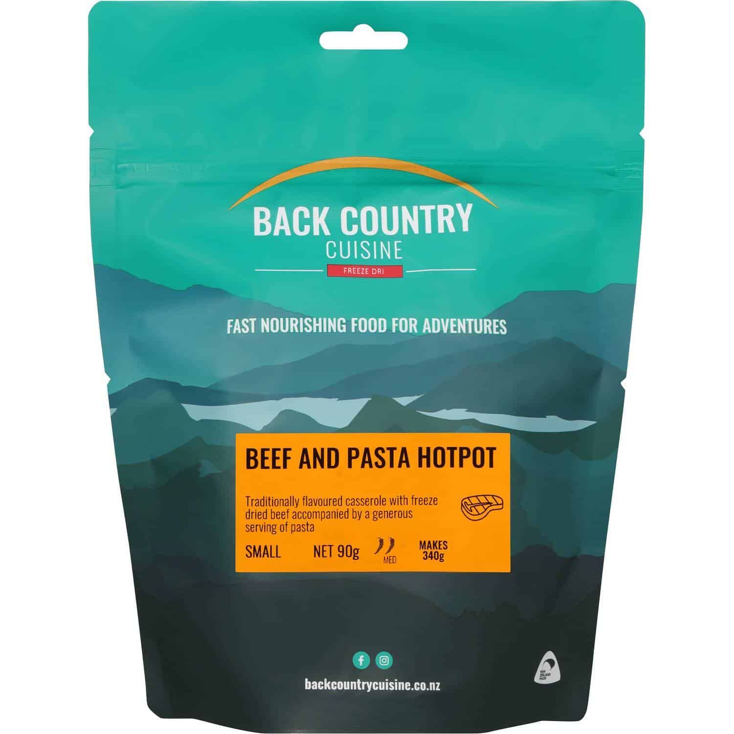 Back Country Cuisine Beef & Pasta Hotpot Small - Tramping Food and Accessories sold by Venture Outdoors NZ
