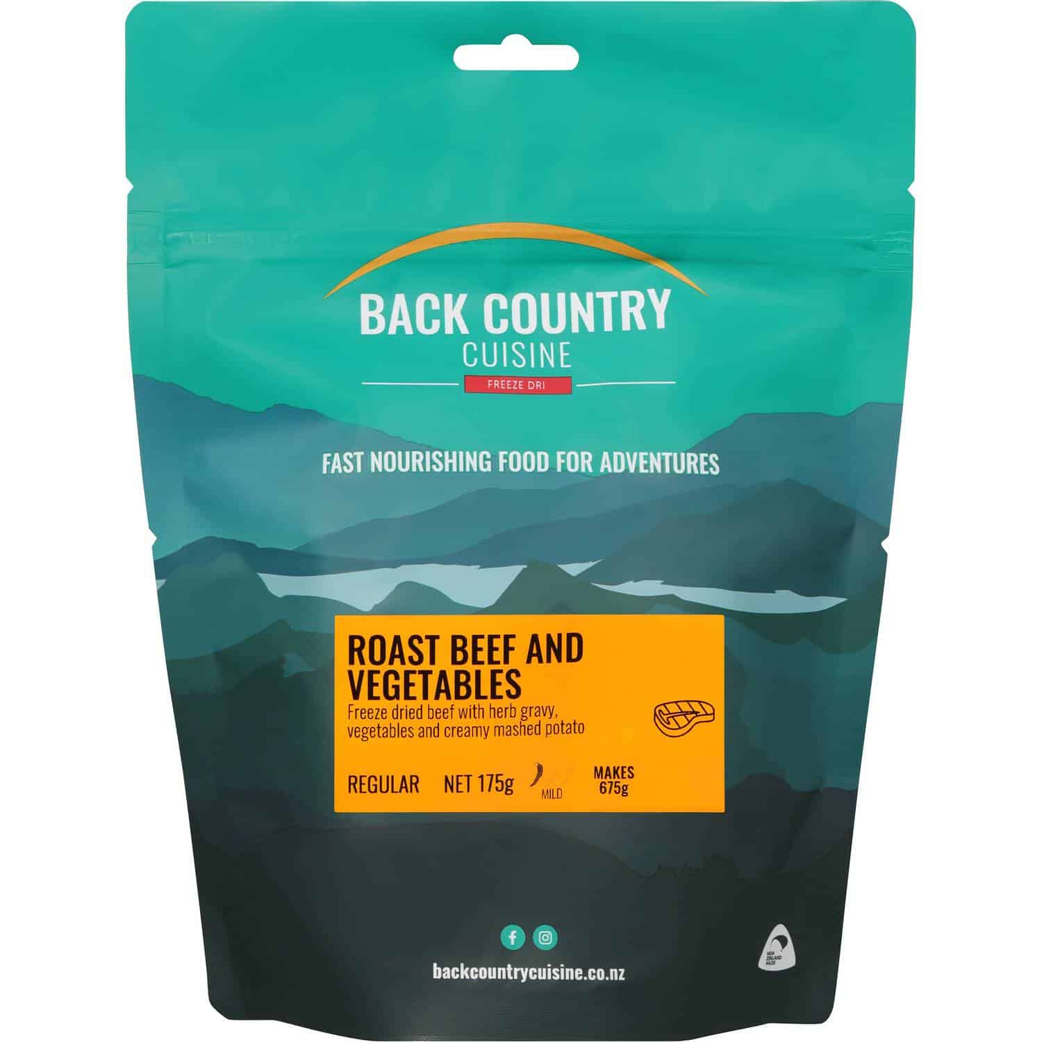 Back Country Cuisine Roast Beef & Vegetables Regular - Tramping Food and Accessories sold by Venture Outdoors NZ