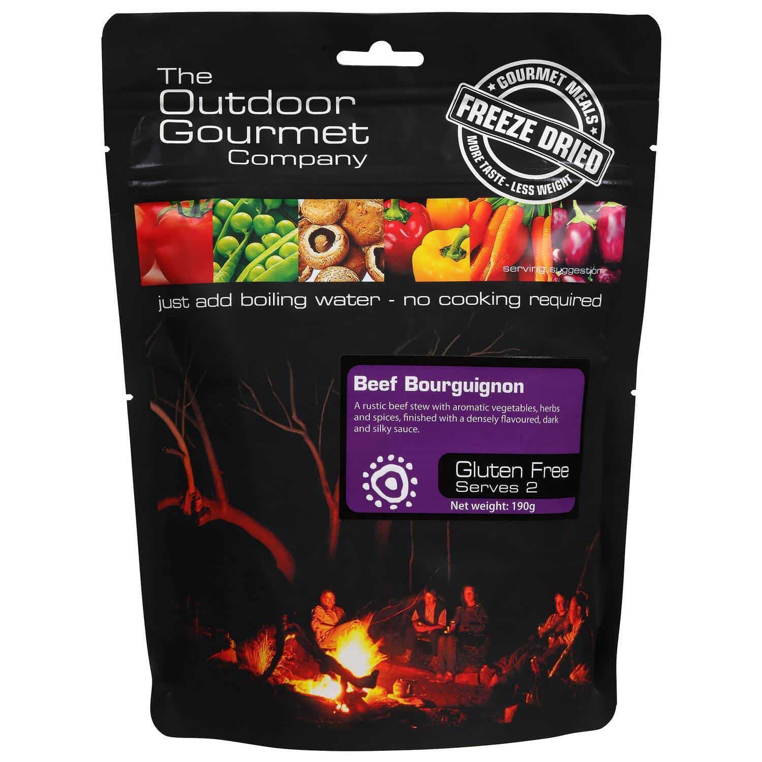The Outdoor Gourmet Co. Beef Bourguignon - Tramping Food and Accessories sold by Venture Outdoors NZ
