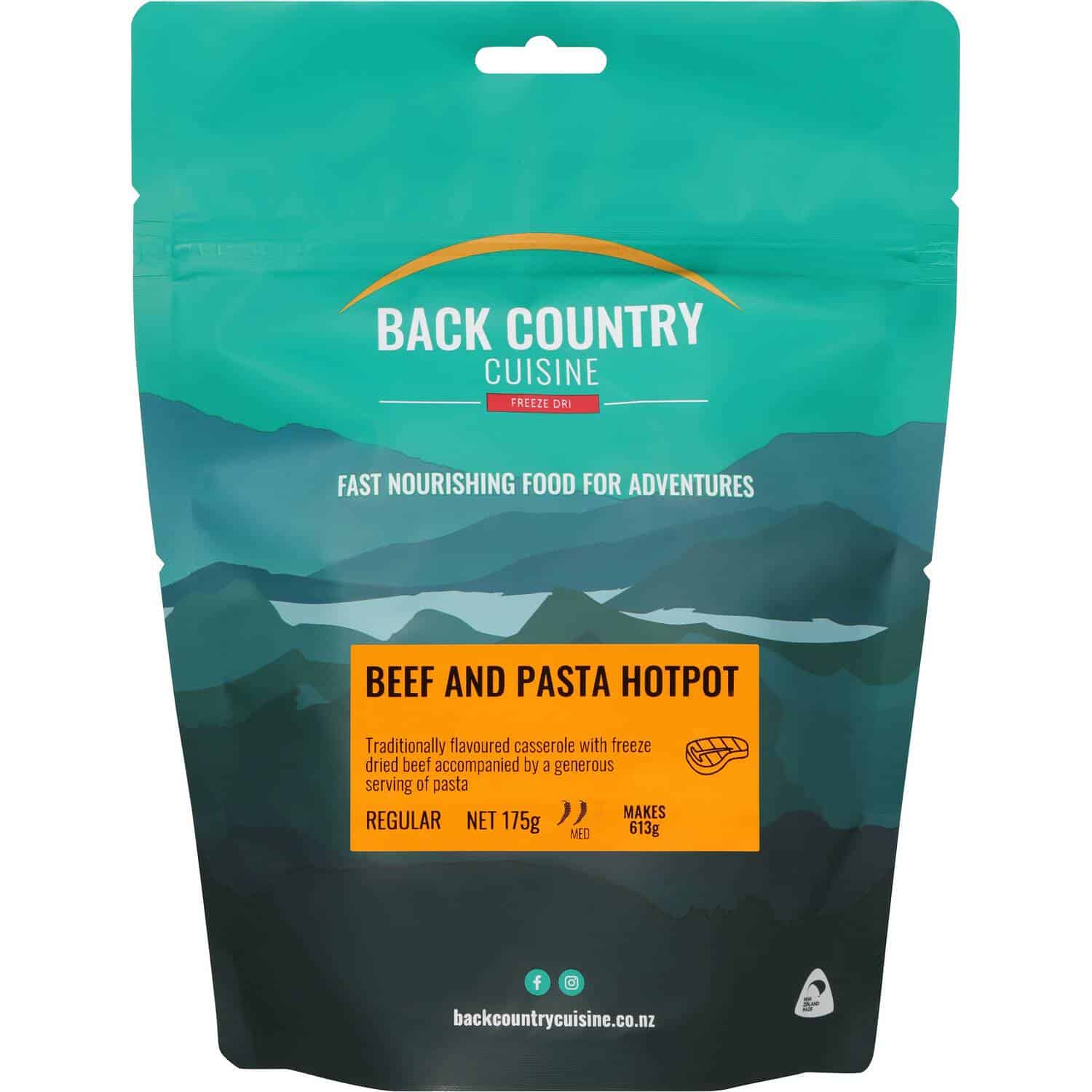 Backcountry Cuisine Beef & Pasta Hotpot Regular - Tramping Food and Accessories sold by Venture Outdoors NZ