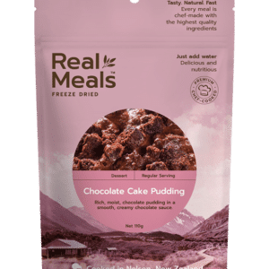 Real Meals Chocolate Cake Pudding - Tramping Food and Accessories sold by Venture Outdoors NZ