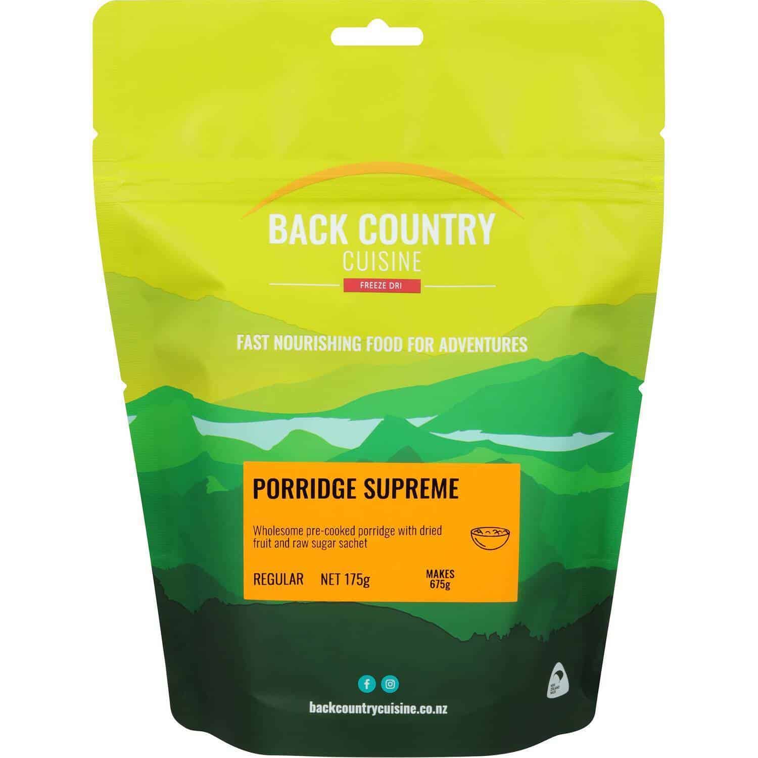 Back Country Cuisine Porridge Supreme Regular - Tramping Food and Accessories sold by Venture Outdoors NZ