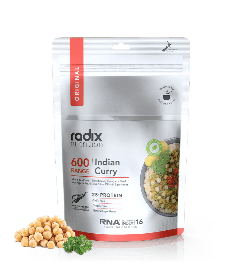 Radix Nutrition Original 600 Indian Curry v8.0 - Tramping Food and Accessories sold by Venture Outdoors NZ