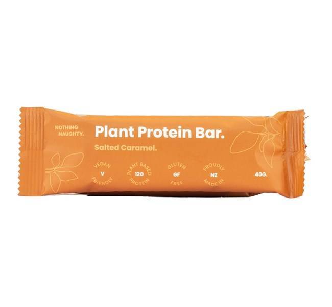 Nothing Naughty Salted Caramel Plant Protein Bar - Tramping Food and Accessories sold by Venture Outdoors NZ