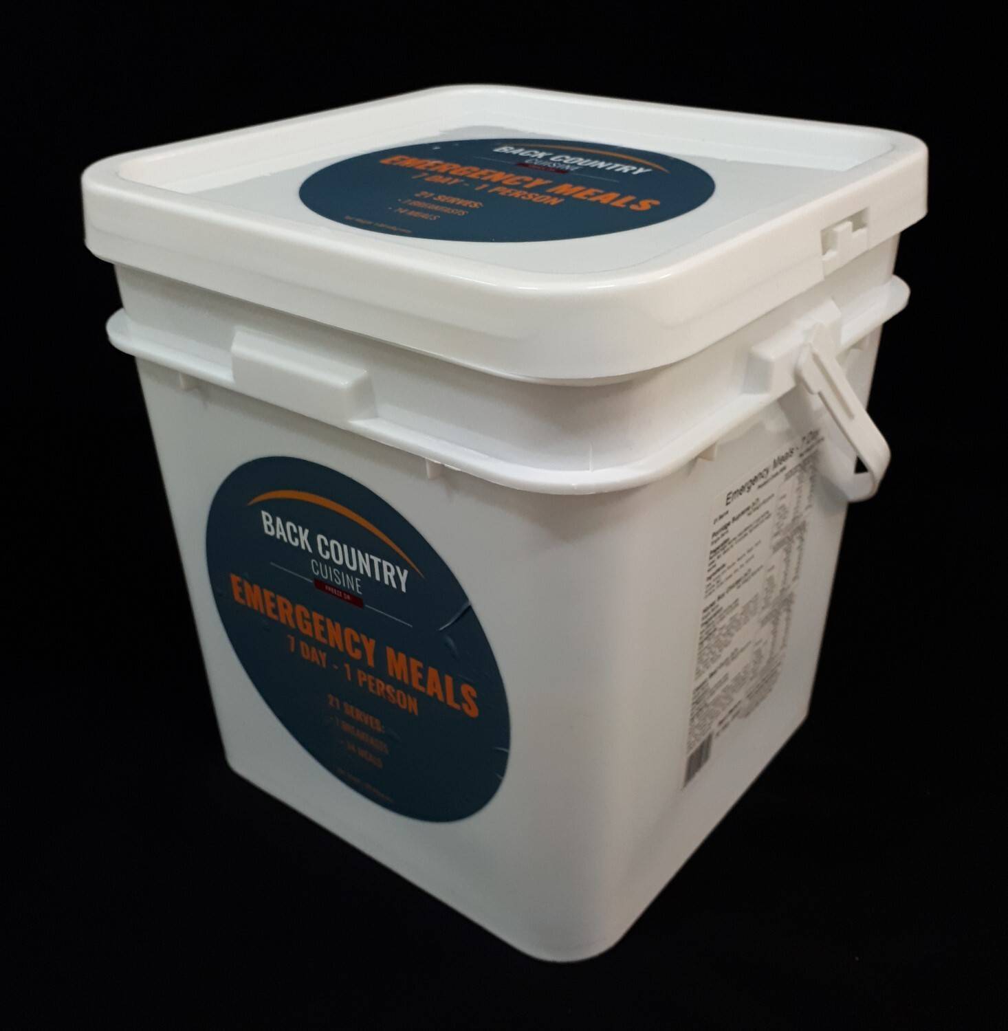 Back Country Cuisine 7 Day Emergency Meal Bucket 1 Person - Tramping Food and Accessories sold by Venture Outdoors NZ