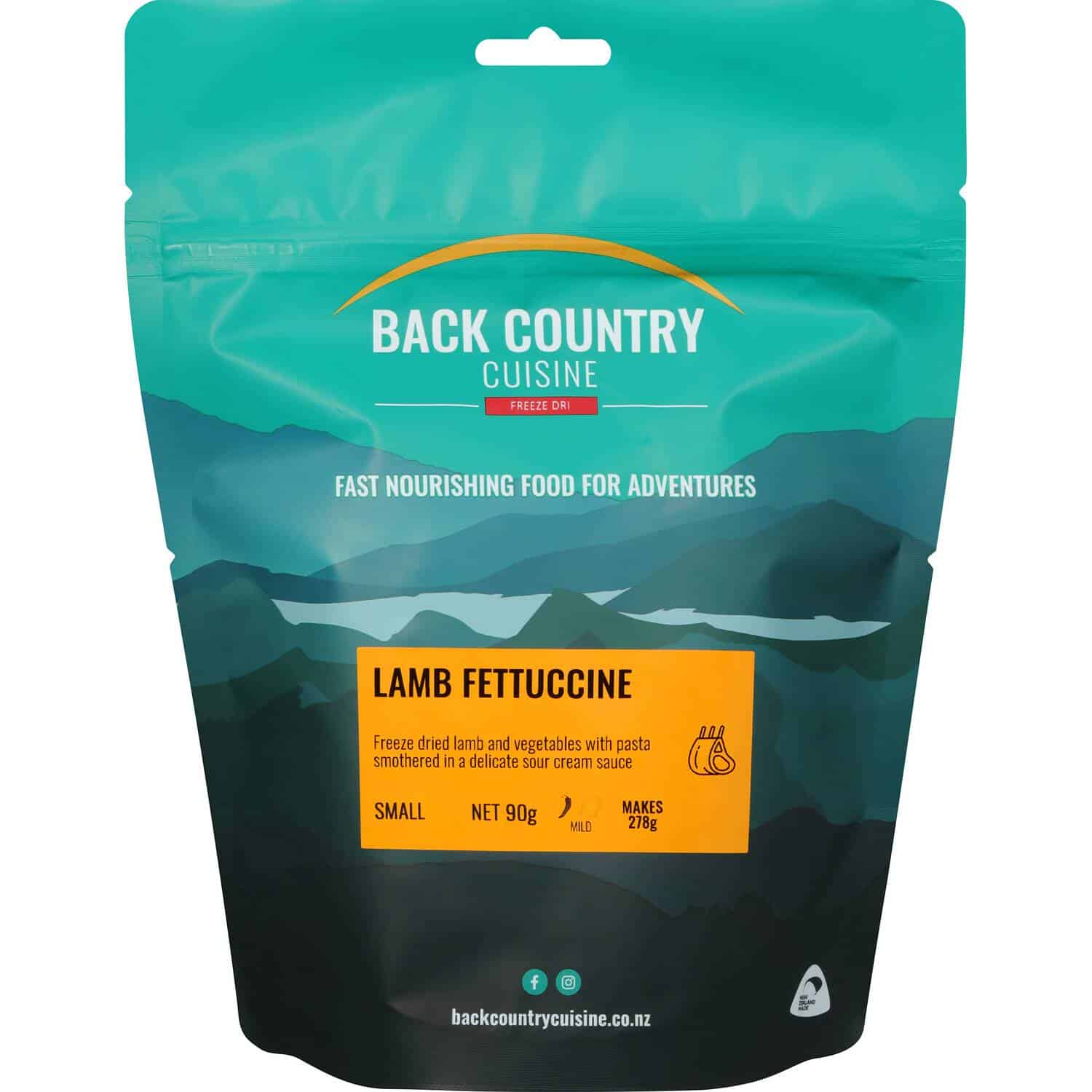Back Country Cuisine Lamb Fettuccine Small - Tramping Food and Accessories sold by Venture Outdoors NZ