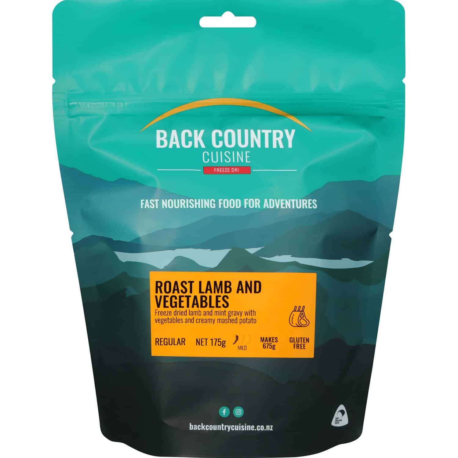 Back Country Cuisine Roast Lamb & Vegetables Regular - Tramping Food and Accessories sold by Venture Outdoors NZ
