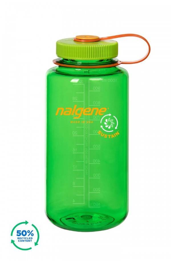 Nalgene Tritan Renew Sustain Wide Mouth Bottle 1L - Tramping Food and Accessories sold by Venture Outdoors NZ