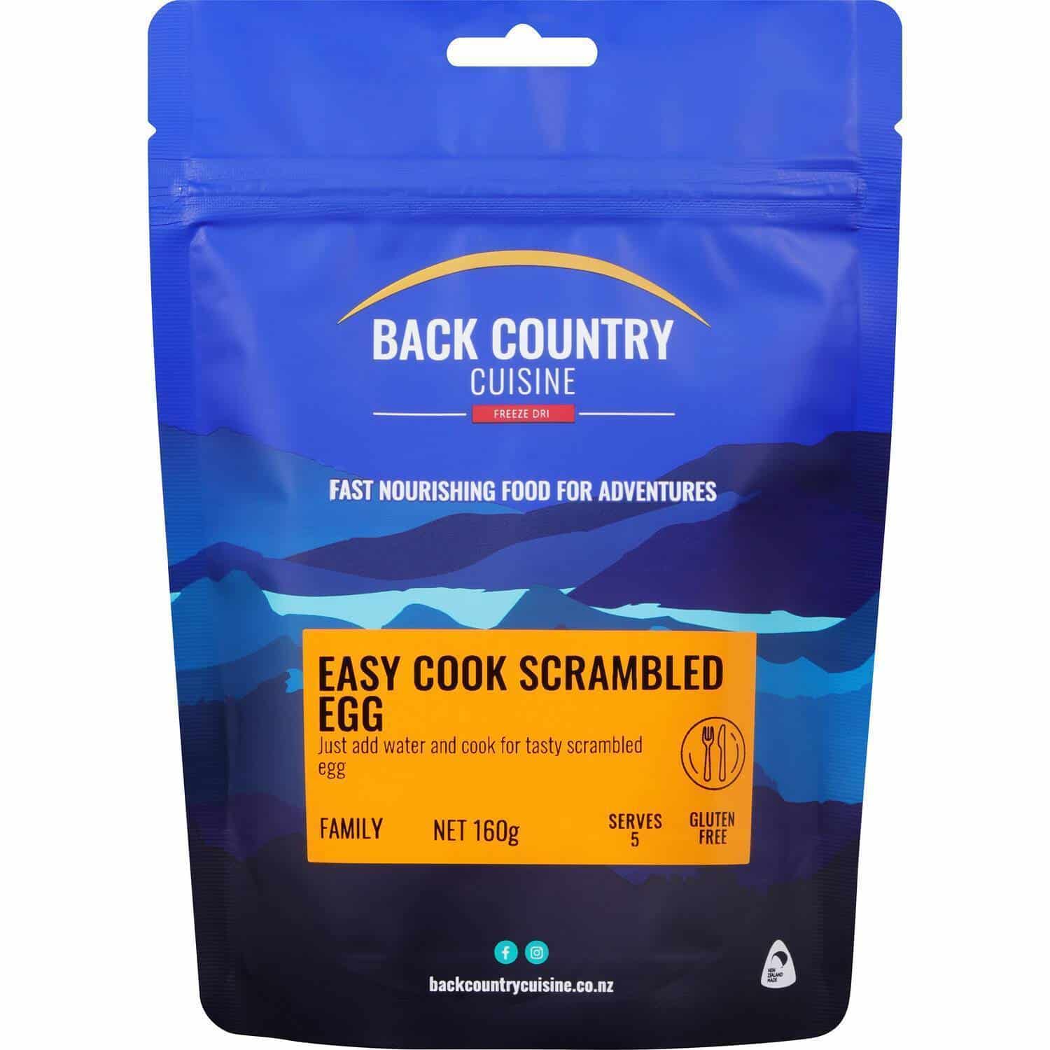 Back Country Cuisine Easy Cook Scrambled Egg - Tramping Food and Accessories sold by Venture Outdoors NZ