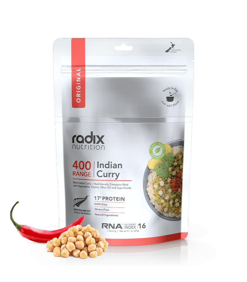 Radix Nutrition Original 400 Indian Curry v8.0 - Tramping Food and Accessories sold by Venture Outdoors NZ