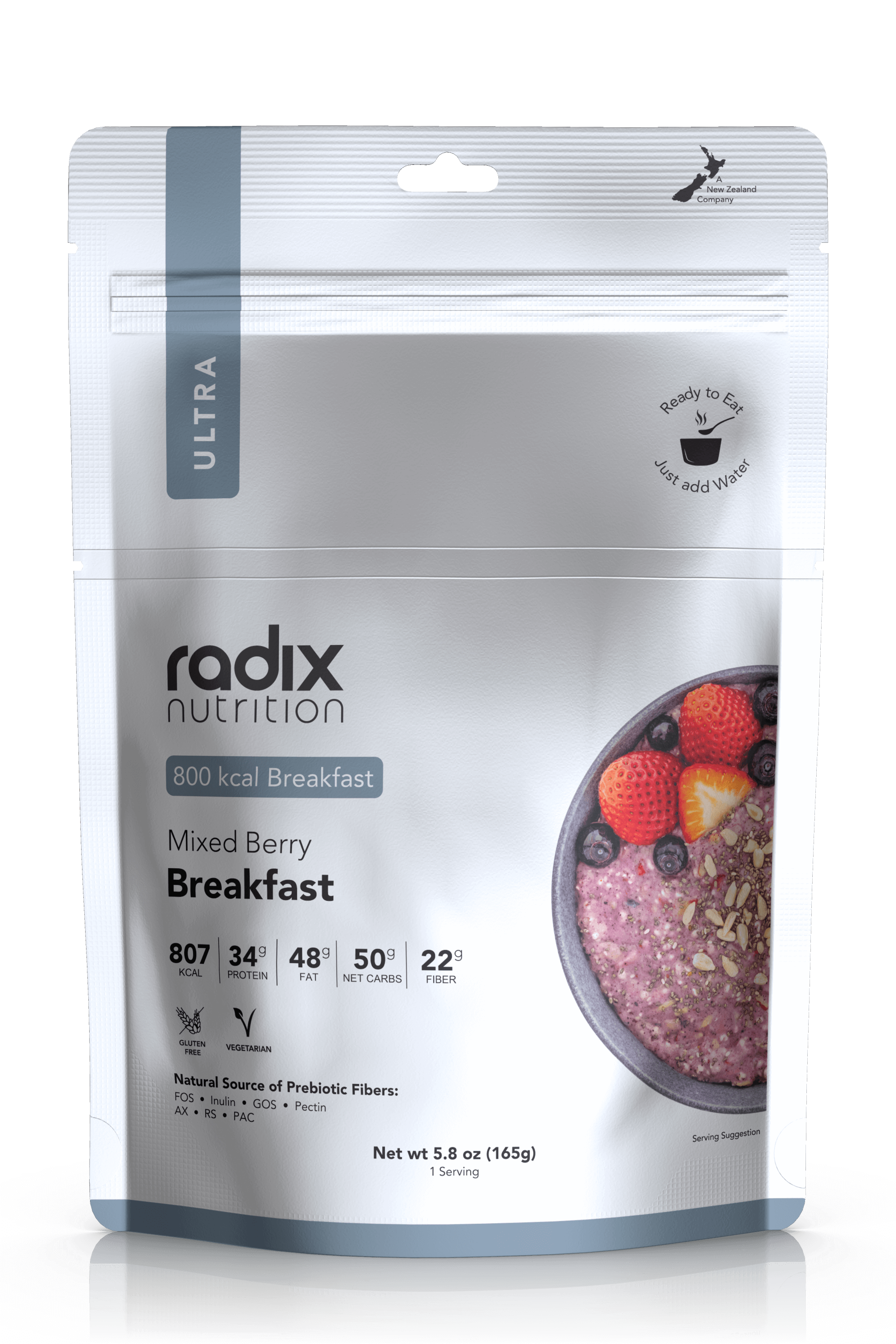 Radix Nutrition Ultra 800 Mixed Berry Breakfast V7 - Tramping Food and Accessories sold by Venture Outdoors NZ
