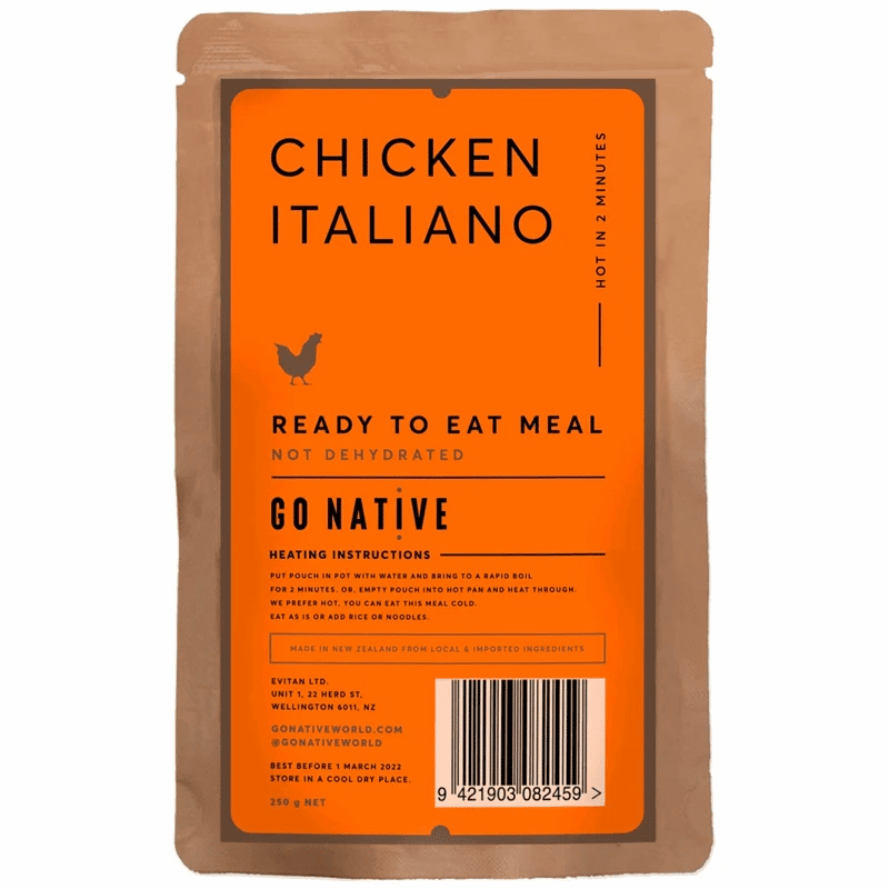 Go Native Chicken Italiano - Tramping Food and Accessories sold by Venture Outdoors NZ