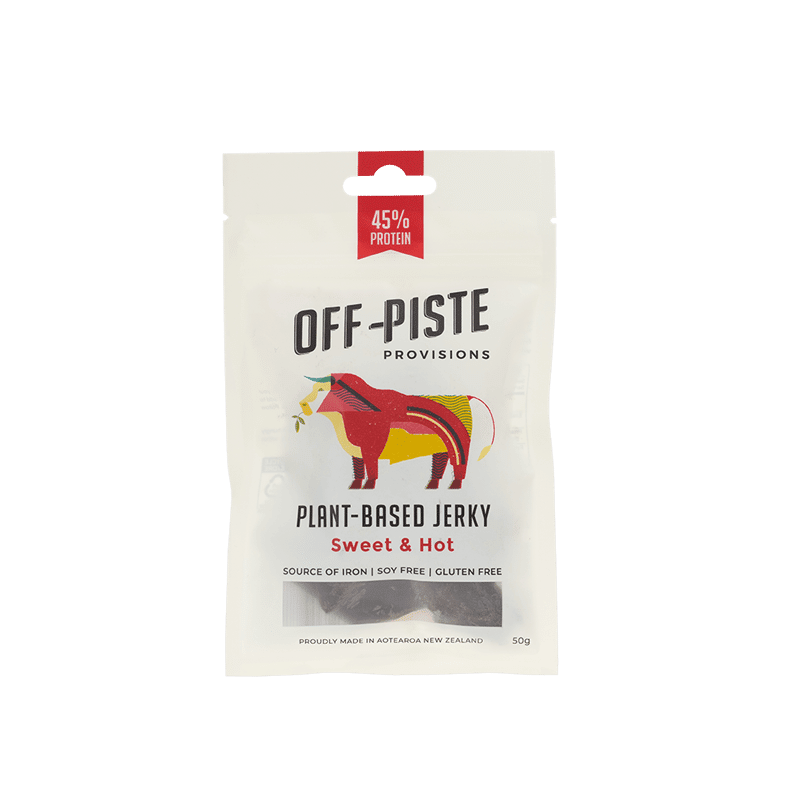 Off Piste Provisions Sweet & Hot Plant-Based Jerky - Tramping Food and Accessories sold by Venture Outdoors NZ