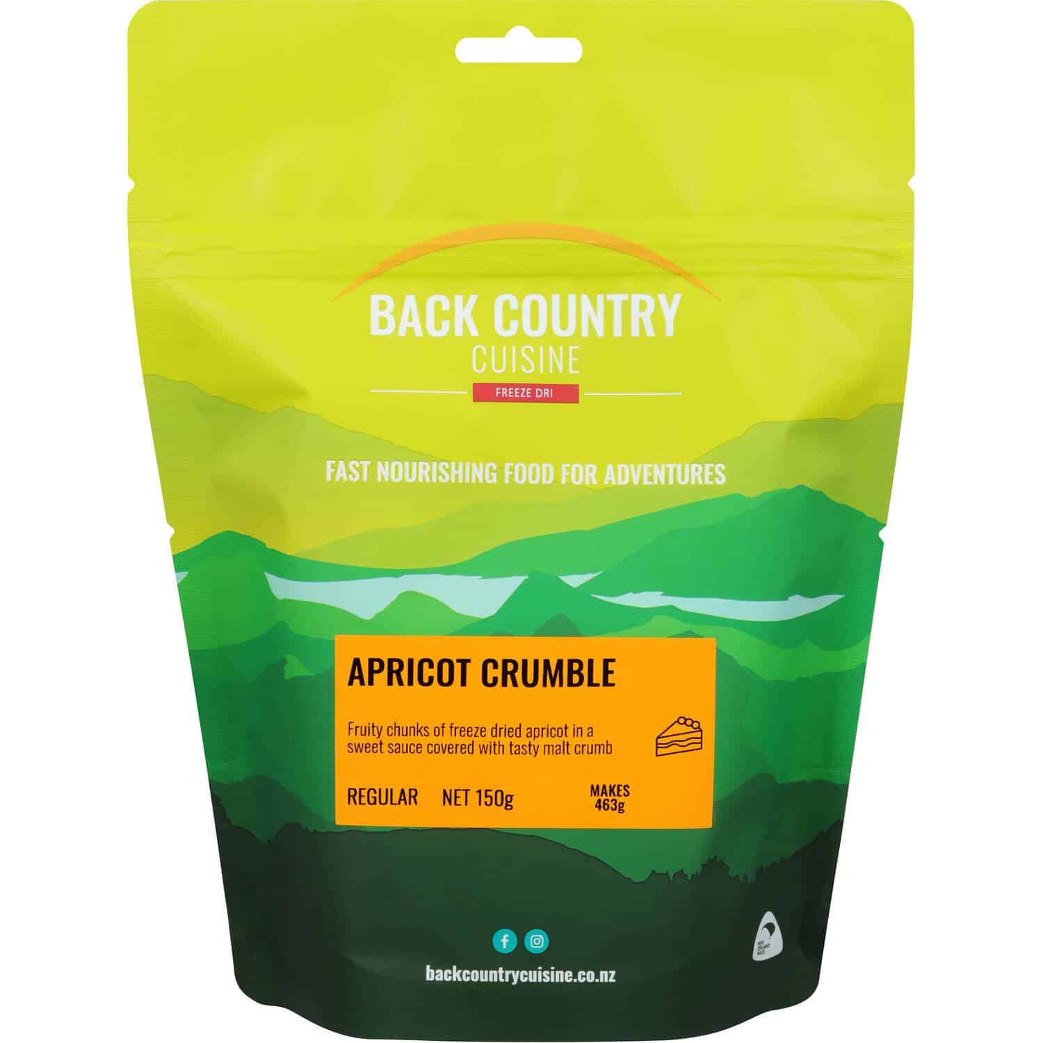 Back Country Cuisine Apricot Crumble Regular - Tramping Food and Accessories sold by Venture Outdoors NZ