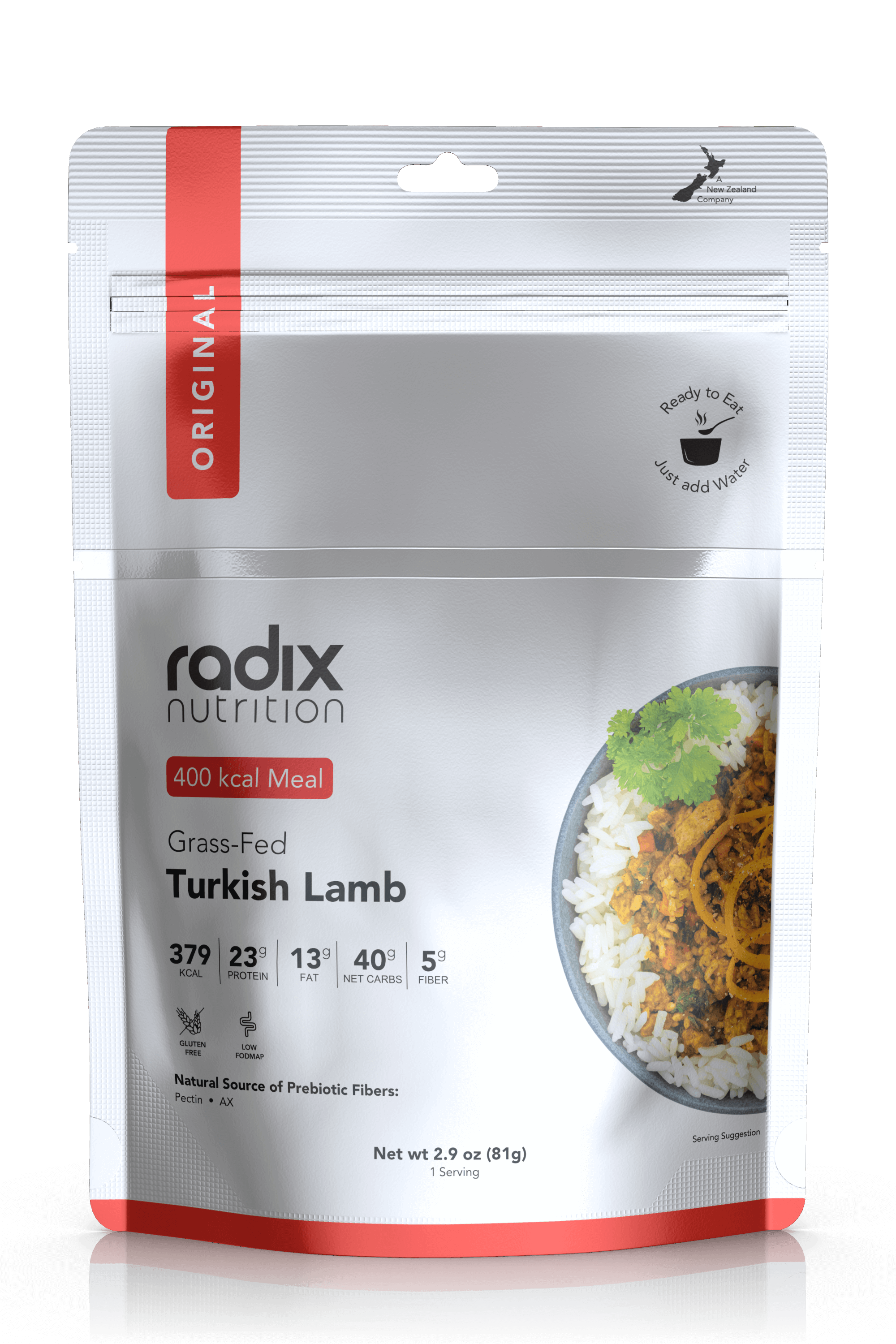 Radix Nutrition Original 400 Grass-Fed Turkish Lamb V7 - Tramping Food and Accessories sold by Venture Outdoors NZ