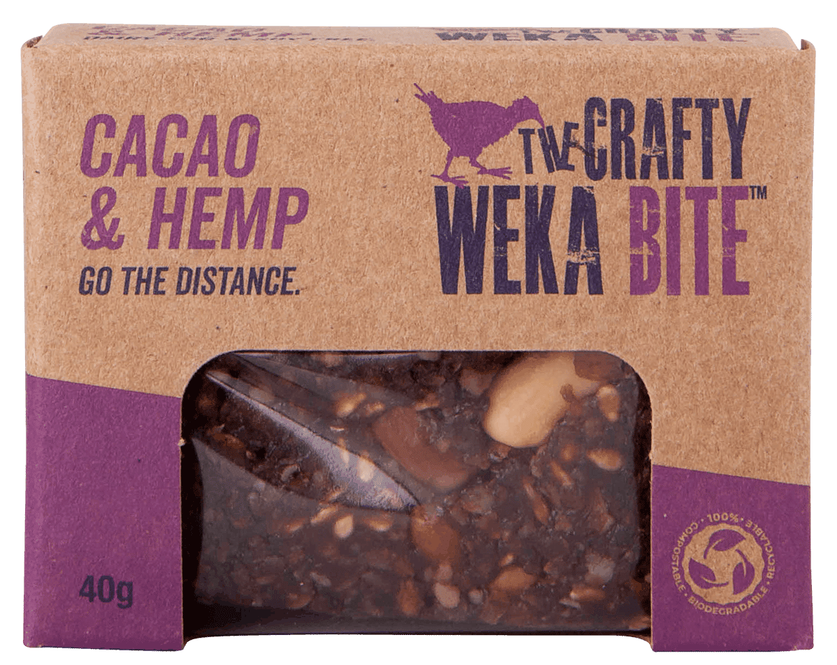 The Crafty Weka Bar Cacao & Hemp Bite - Tramping Food and Accessories sold by Venture Outdoors NZ