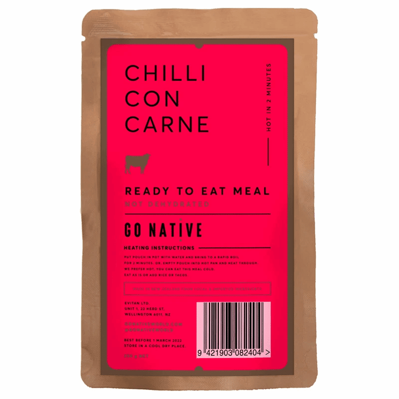 Go Native Chilli Con Carne - Tramping Food and Accessories sold by Venture Outdoors NZ