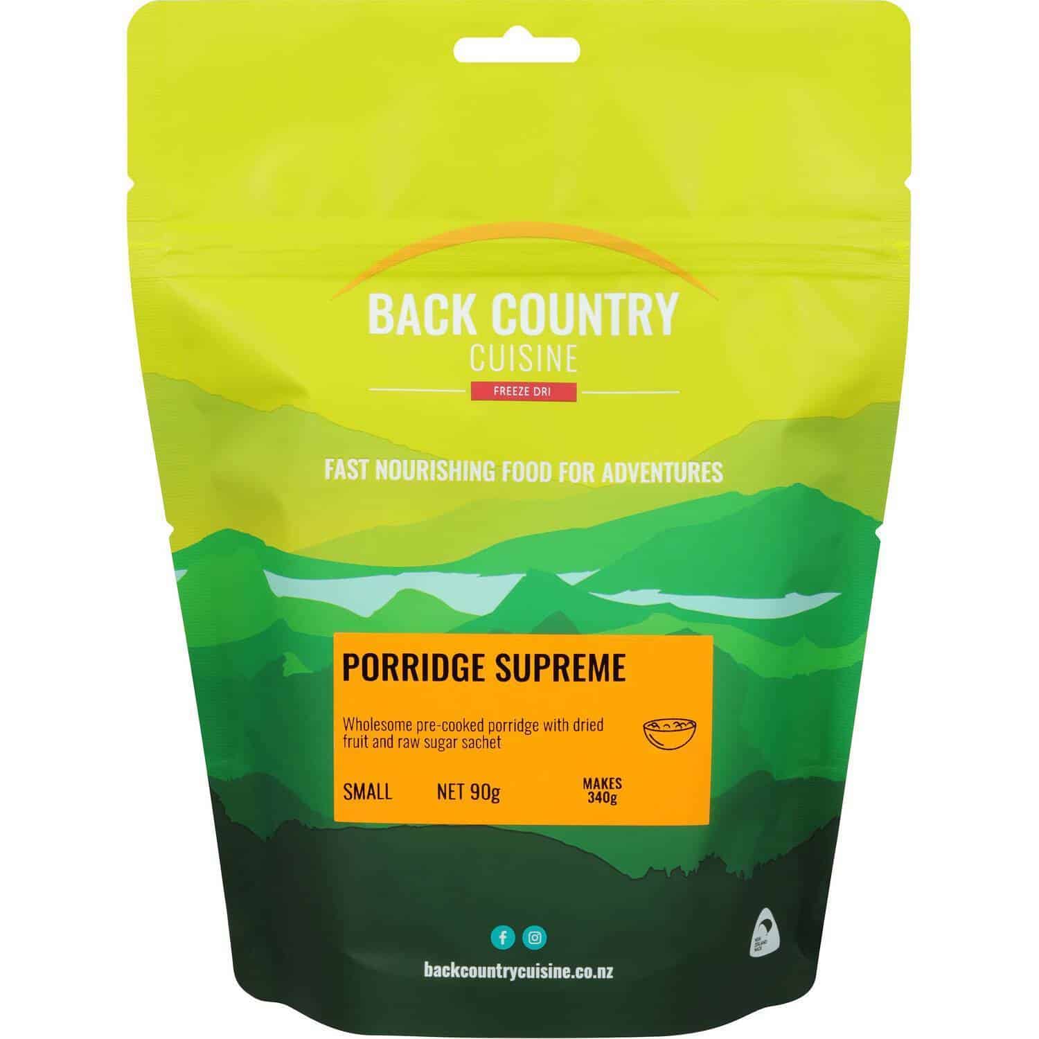 Back Country Cuisine Porridge Supreme Small - Tramping Food and Accessories sold by Venture Outdoors NZ