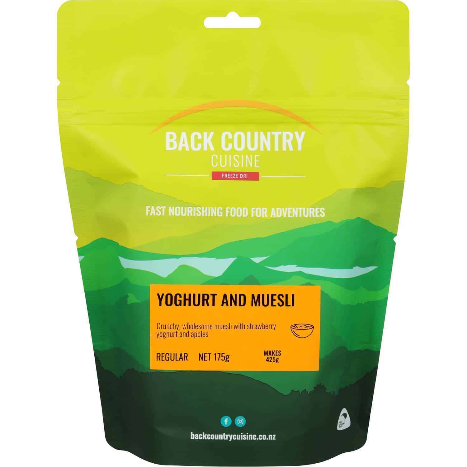 Back Country Cuisine Yoghurt & Museli Regular - Tramping Food and Accessories sold by Venture Outdoors NZ