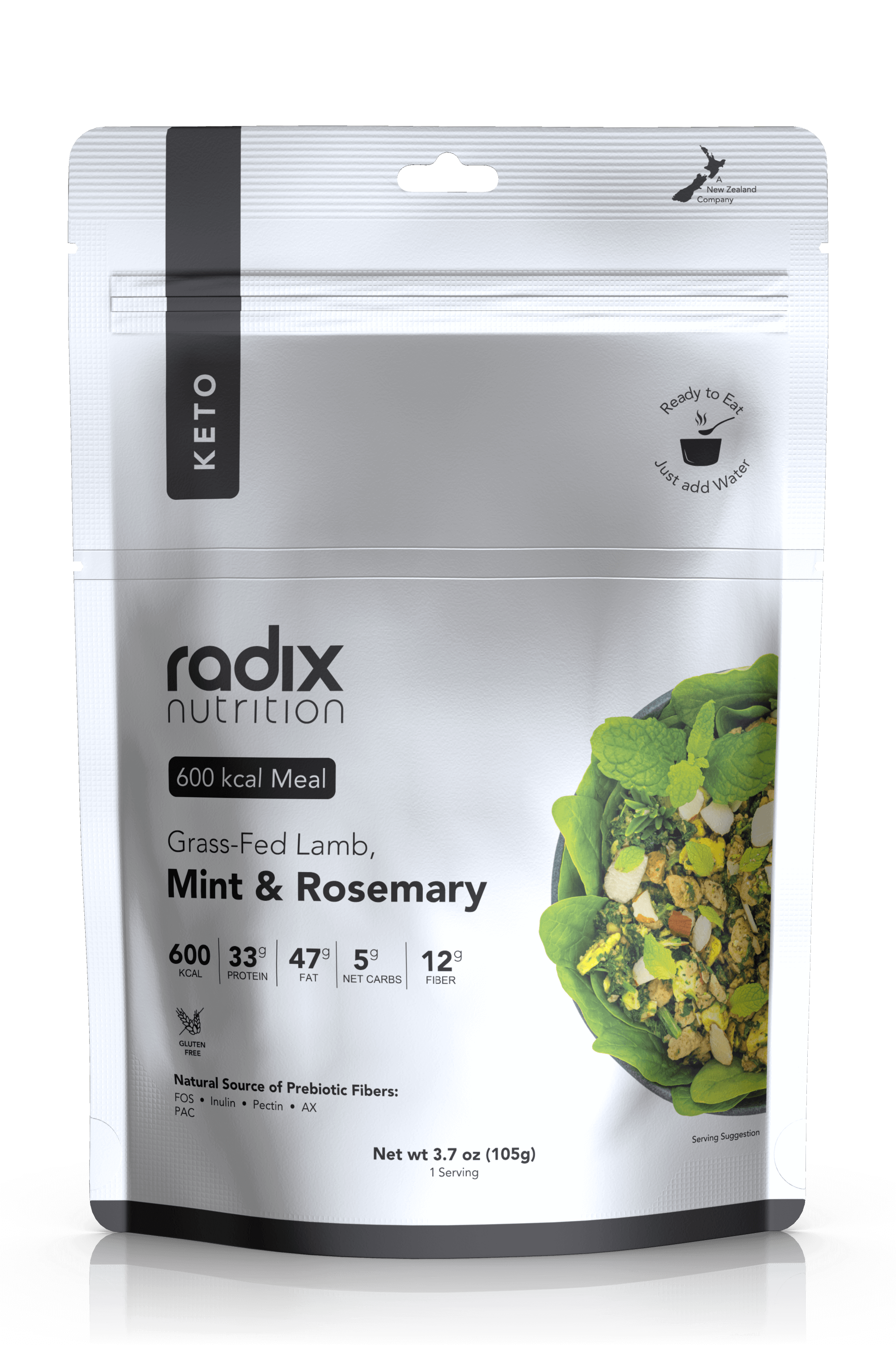 Radix Nutrition Keto 600 Grassfed Lamb, Mint & Rosemary V7 - Tramping Food and Accessories sold by Venture Outdoors NZ