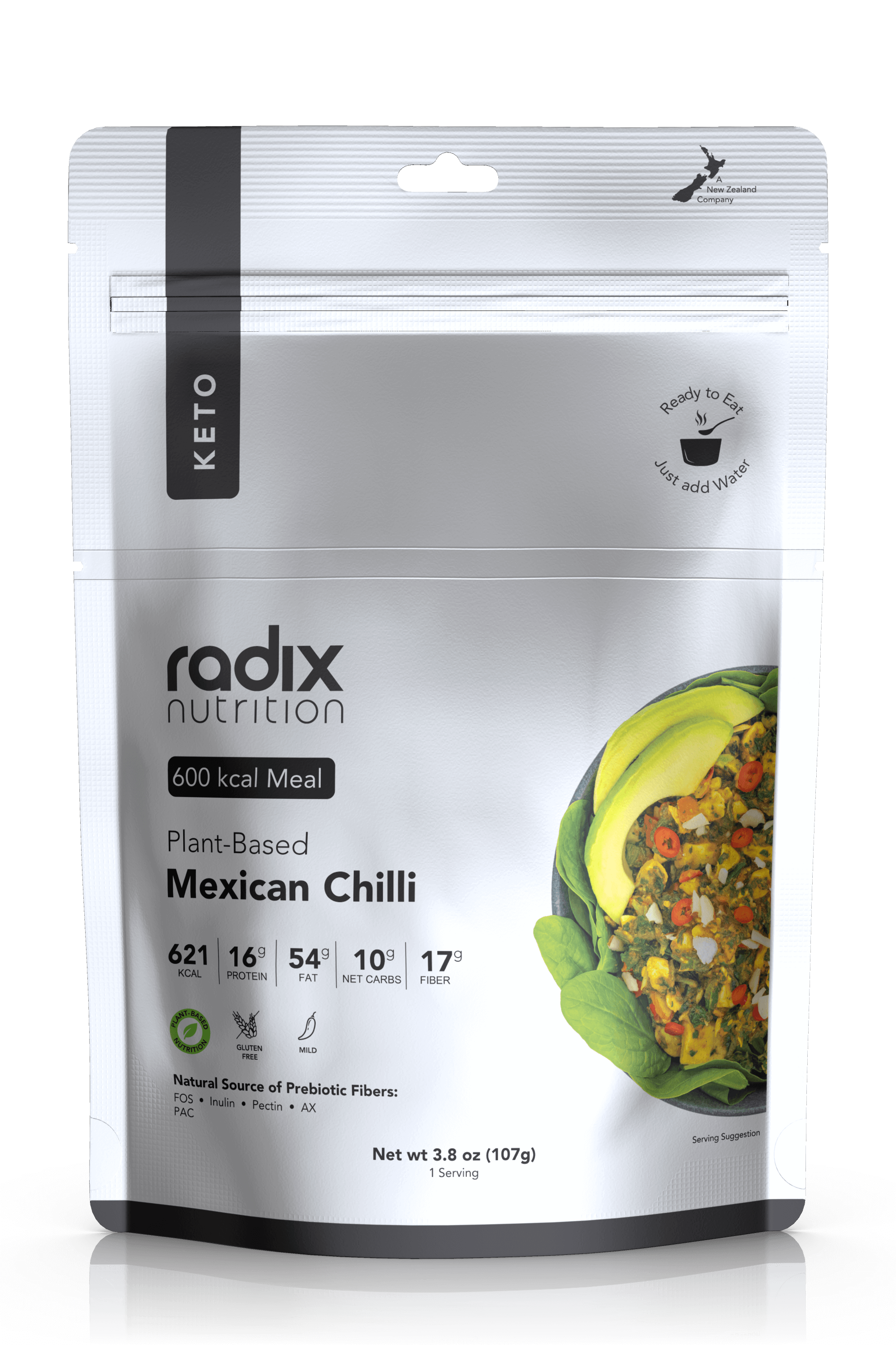 Radix Nutrition Keto 600 Plant Based Mexican Chilli with Avocado V7 - Tramping Food and Accessories sold by Venture Outdoors NZ