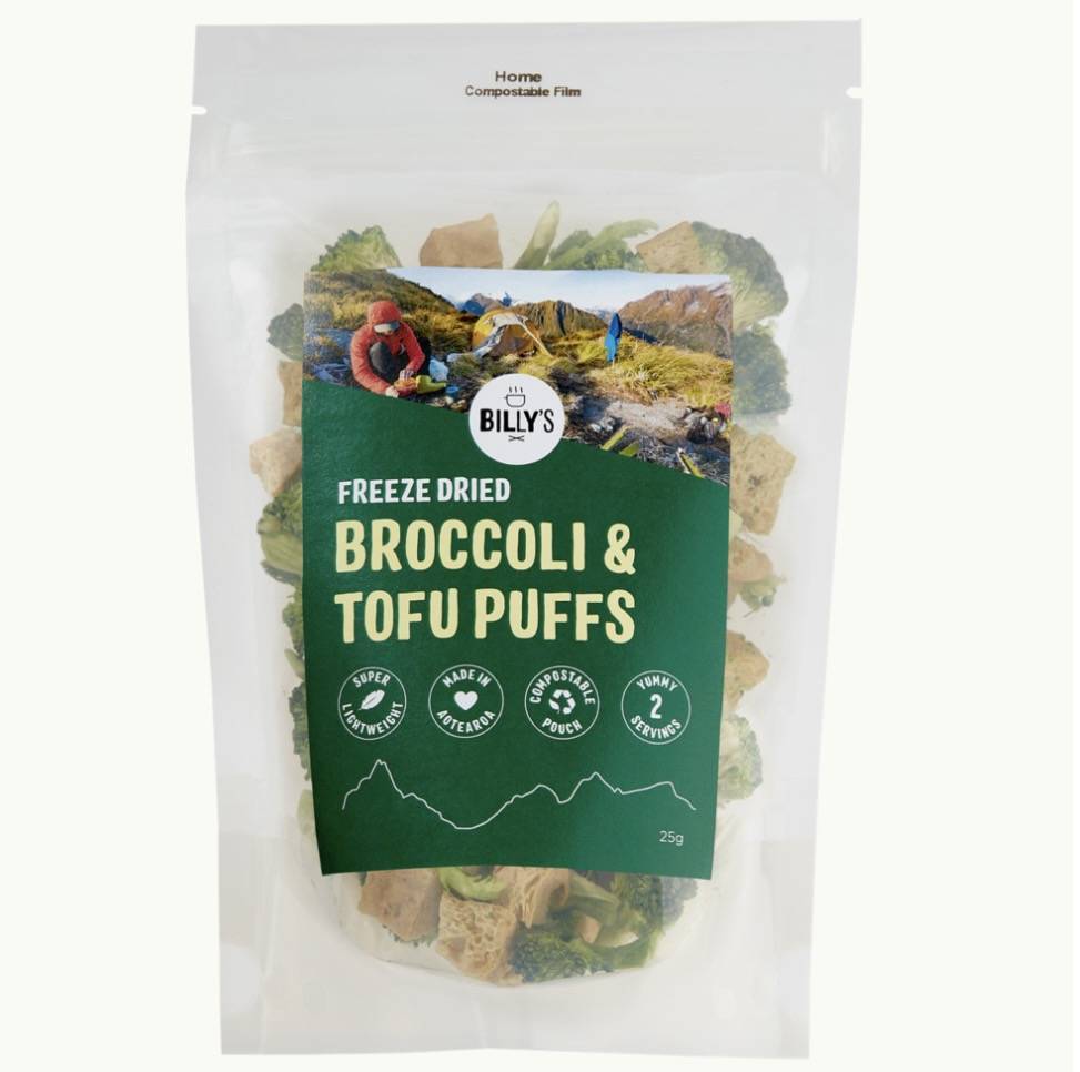 Billy’s Broccoli & Tofu Puffs - Tramping Food and Accessories sold by Venture Outdoors NZ