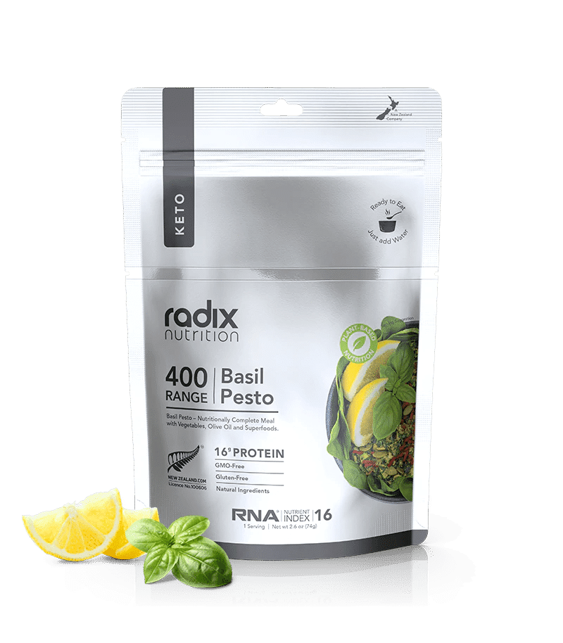 Radix Nutrition Keto 400 Basil Pesto v8.0 - Tramping Food and Accessories sold by Venture Outdoors NZ