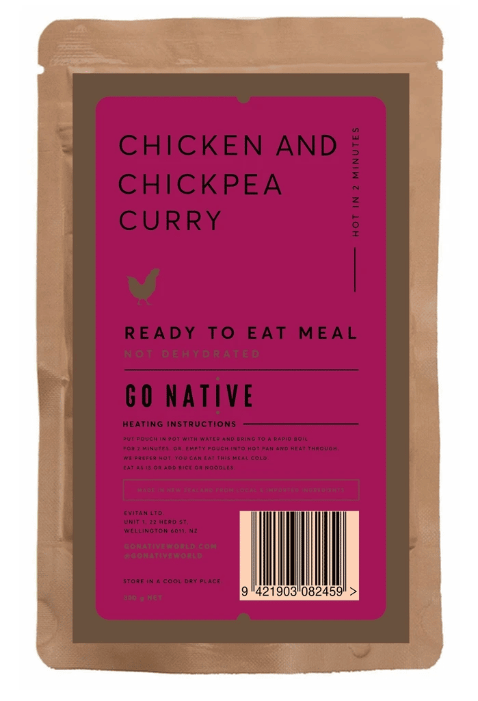 Go Native Chicken & Chickpea Curry - Tramping Food and Accessories sold by Venture Outdoors NZ