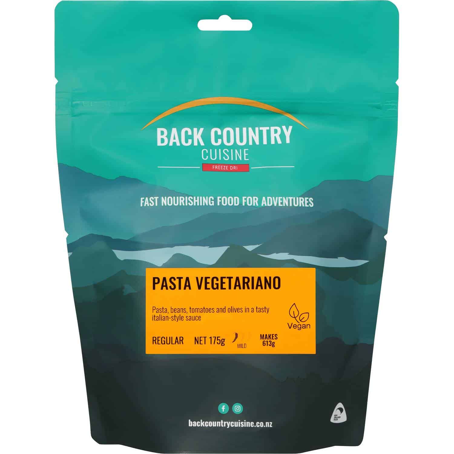 Back Country Cuisine Pasta Vegetariano Regular - Tramping Food and Accessories sold by Venture Outdoors NZ