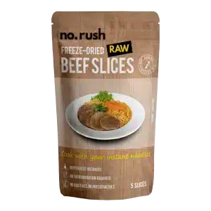 No Rush Freeze-Dried Beef Slices - Tramping Food and Accessories sold by Venture Outdoors NZ