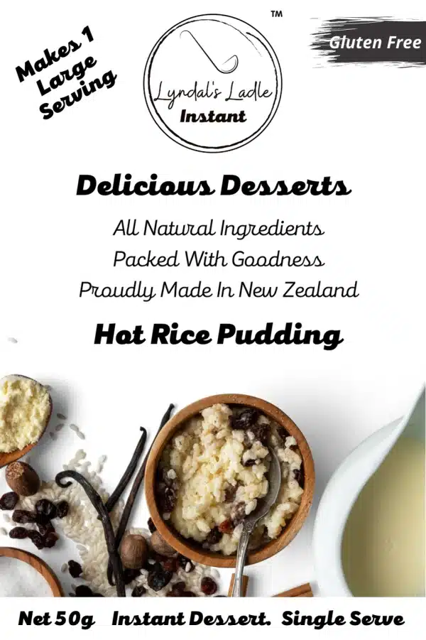 Lyndal’s Ladle Hot Rice Pudding - Tramping Food and Accessories sold by Venture Outdoors NZ
